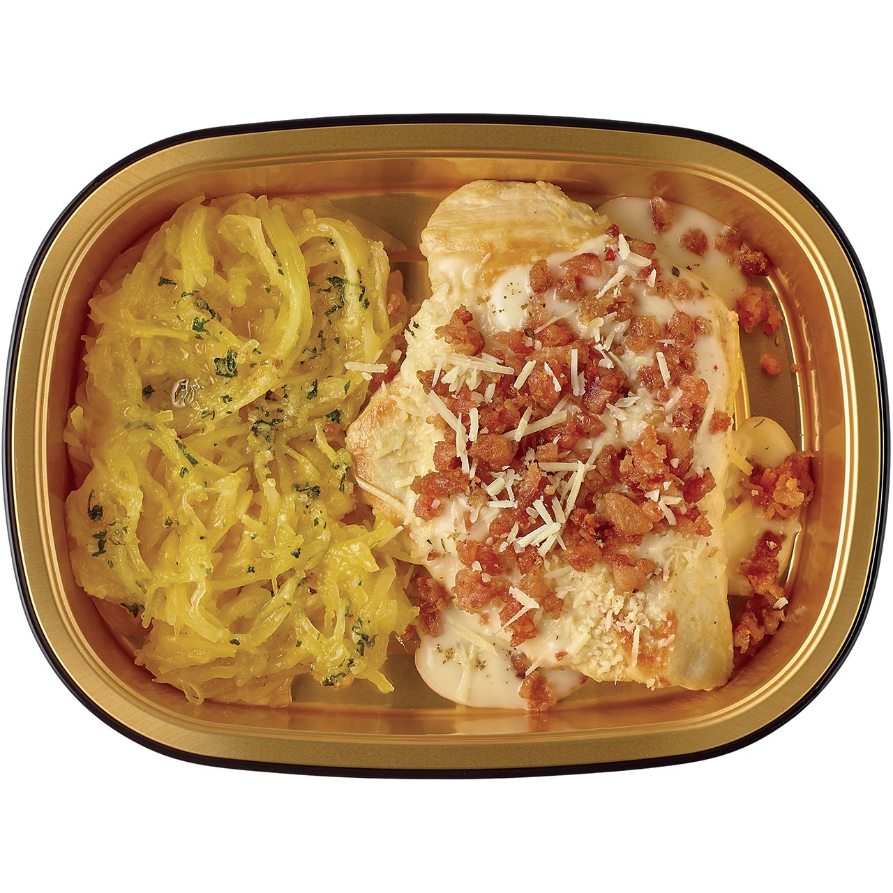 H E B Chicken Breast In Bacon Alfredo Sauce With Garlic Parmesan Spaghetti Squash Shop Ready Meals Snacks At H E B