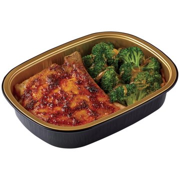 Meal Simple by H-E-B Seasoned Bone-in Pork Rib Chop & Cheesy Broccoli