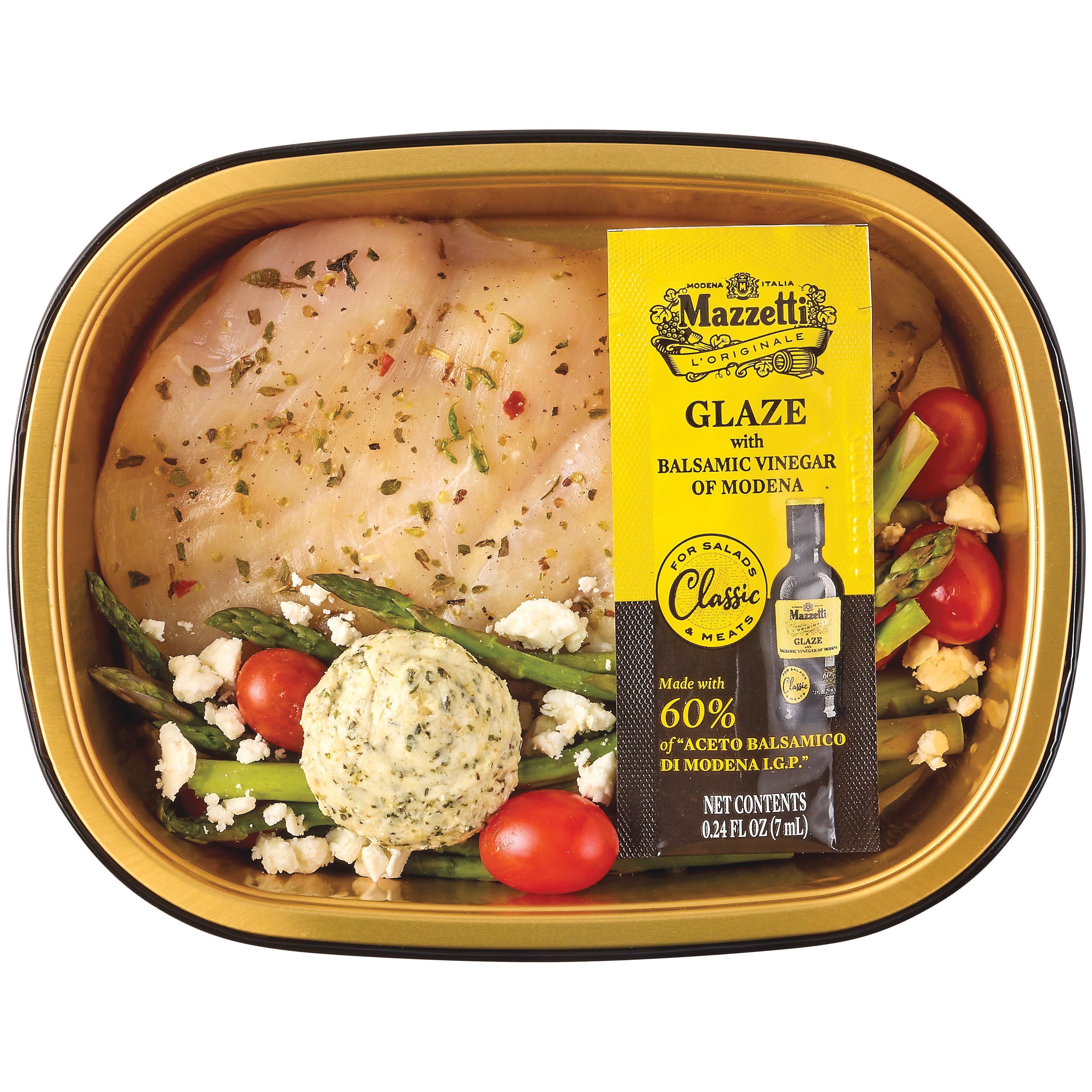 Meal Simple by H-E-B Balsamic Glazed Chicken Breast & Pesto Feta Asparagus, Avg. 0.65 lb