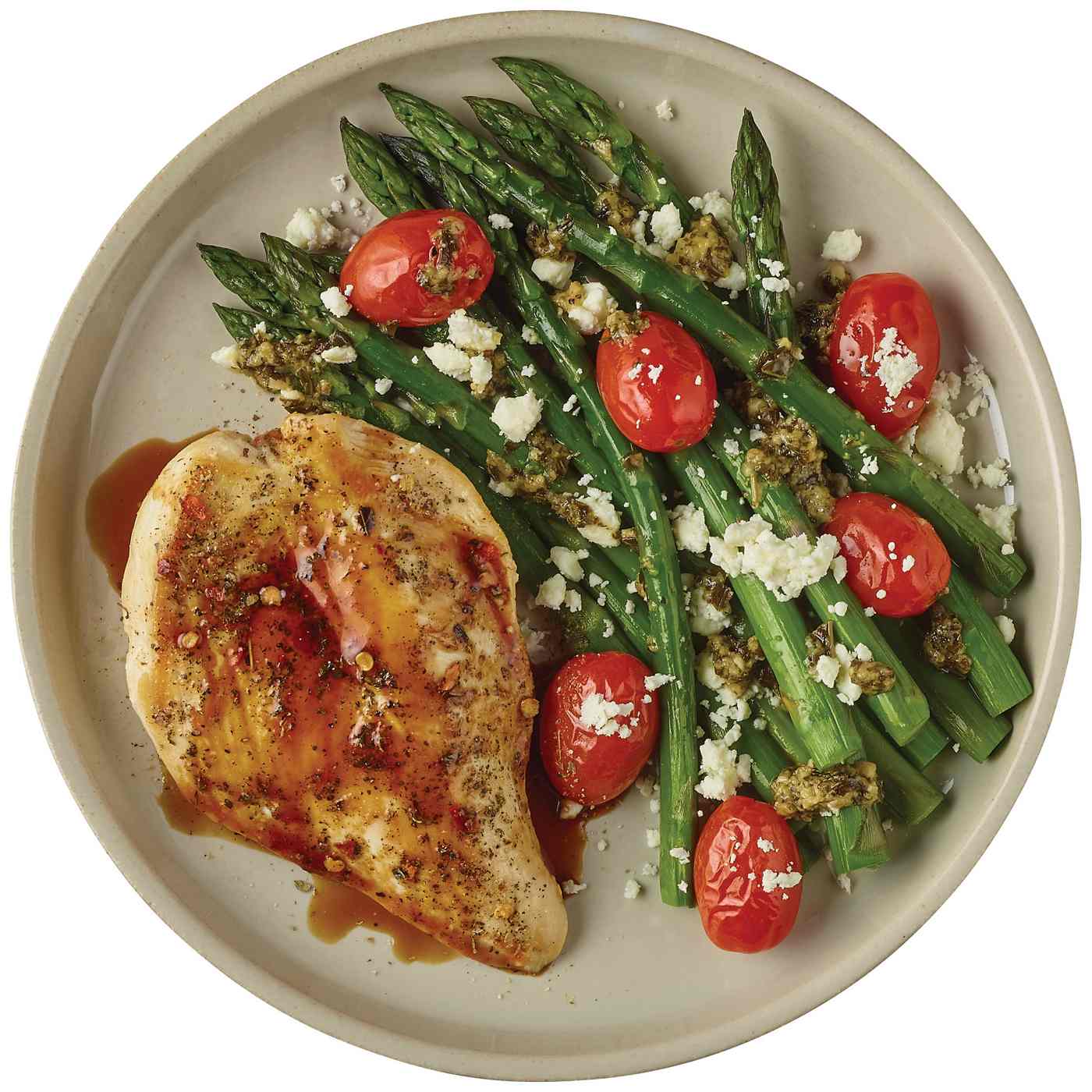 Meal Simple by H-E-B Balsamic Glazed Chicken Breast & Pesto Feta Asparagus; image 2 of 3