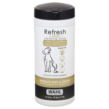 Wahl Refresh Large Coconut Lime Verbena Cleaning Wipes for Pets, 50 ct