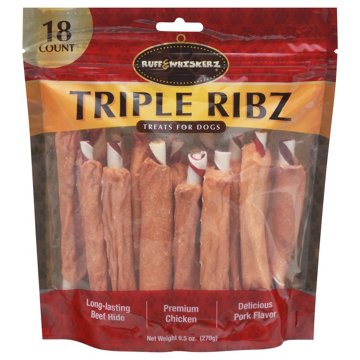 Ruff & Whiskerz Triple Ribz Dog Treats, 18 ct