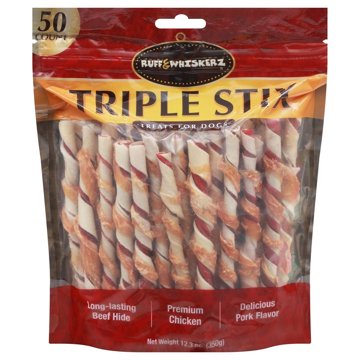 Ruff & Whiskerz Triple Stix Dog Treats, 50 ct