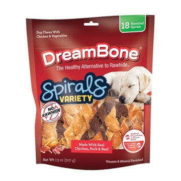 DreamBone Spirals Variety Pack Dog Treats, 18 ct