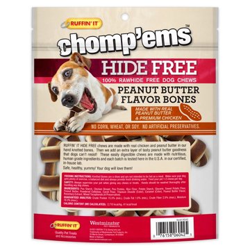 Ruffin' It Chomp'ems Hide-Free Peanut Butter Bones Dog Treats