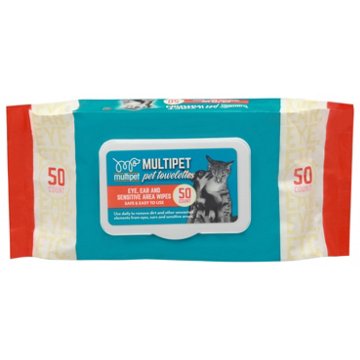 Multipet Eye, Ear & Sensitive Area Wipes, 50 ct