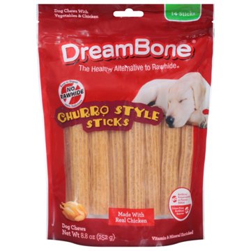 DreamBone Churro Style Sticks Chicken Dog Chews, 14 ct