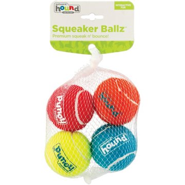 Outward Hound Squeaker Ballz Dog Toys, 4 ct