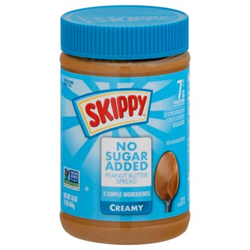 Skippy No Sugar Added Creamy Peanut Butter, 16 oz