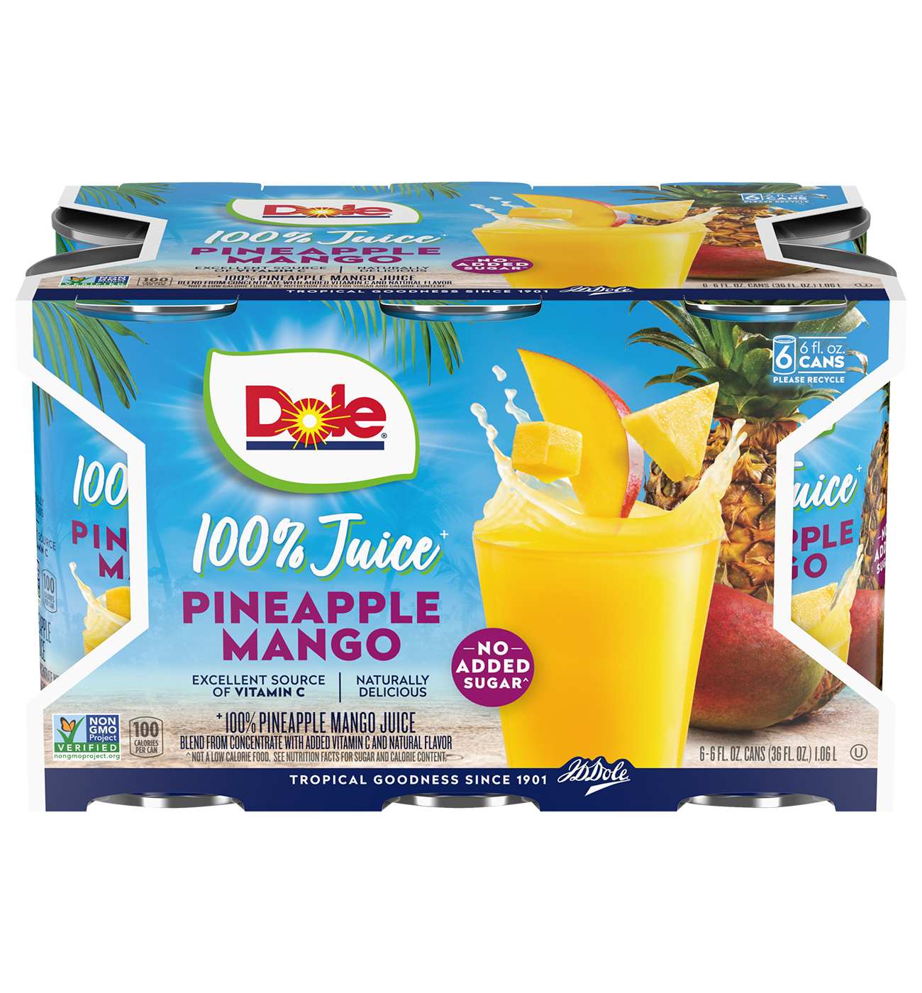 Dole Pineapple Mango Juice 6 oz Cans; image 1 of 2