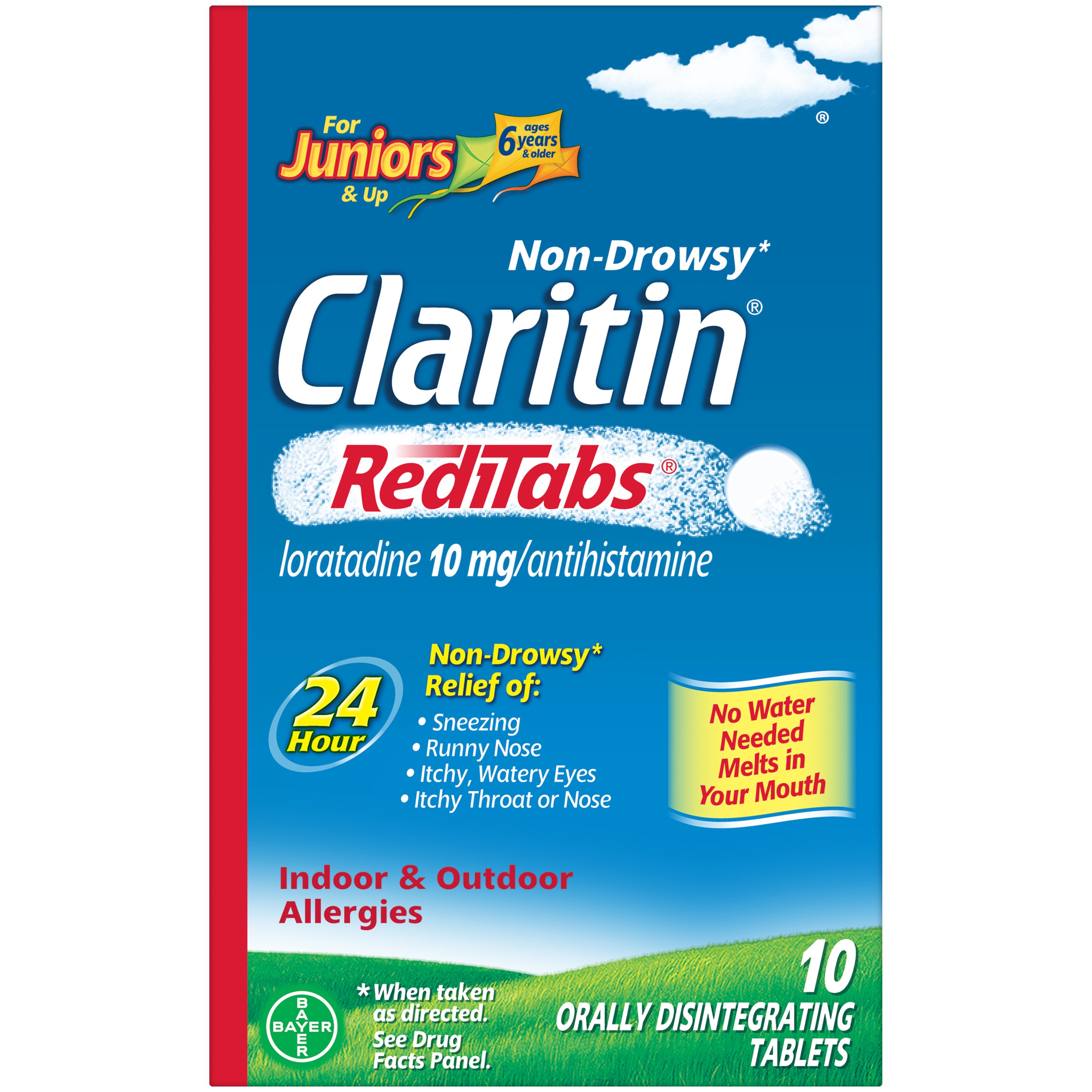 Claritin Juniors RediTabs Allergy 24 Hour Relief Tablets, 10 ct