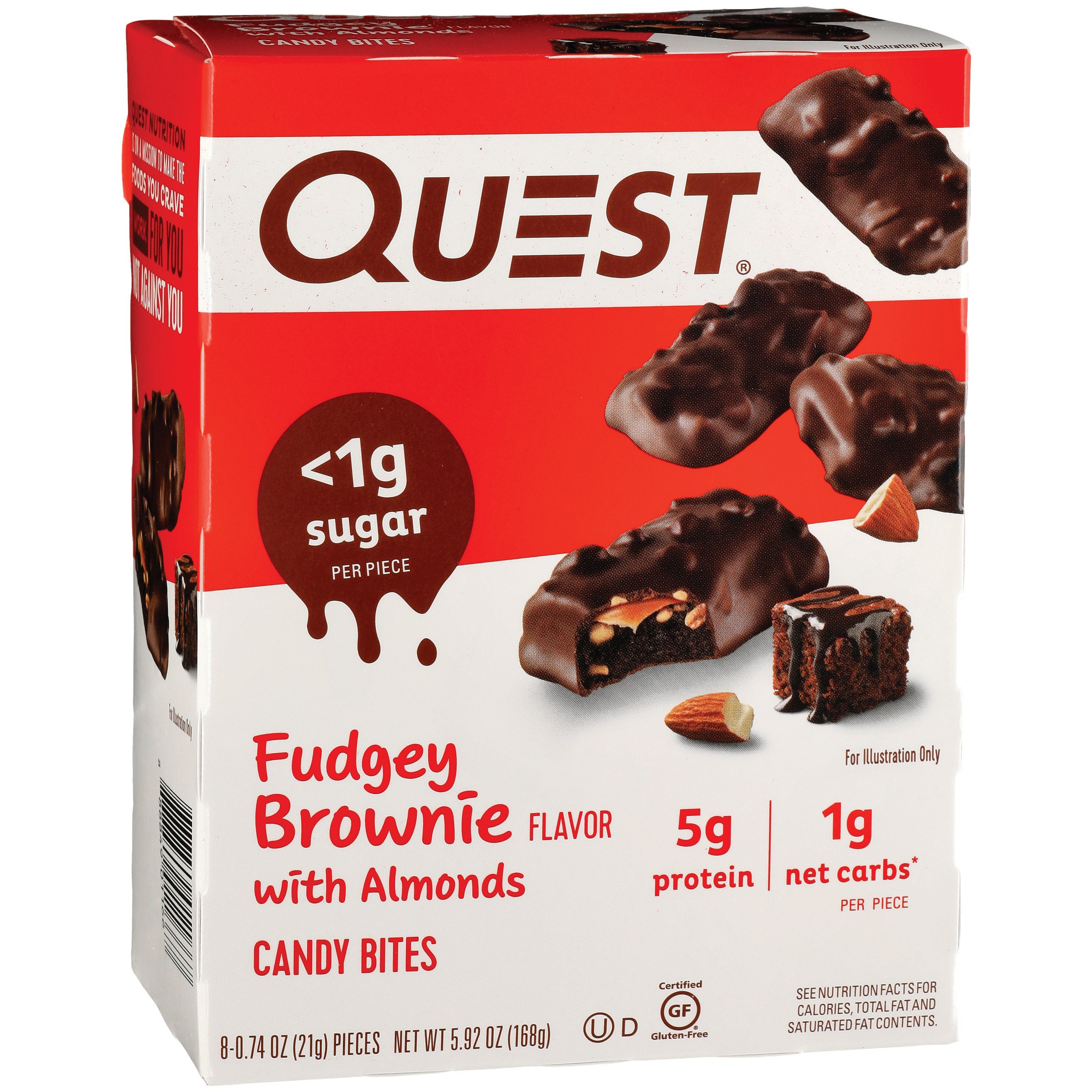 Quest Fudgey Brownie with Almonds Candy Bites Shop Snacks & Candy at