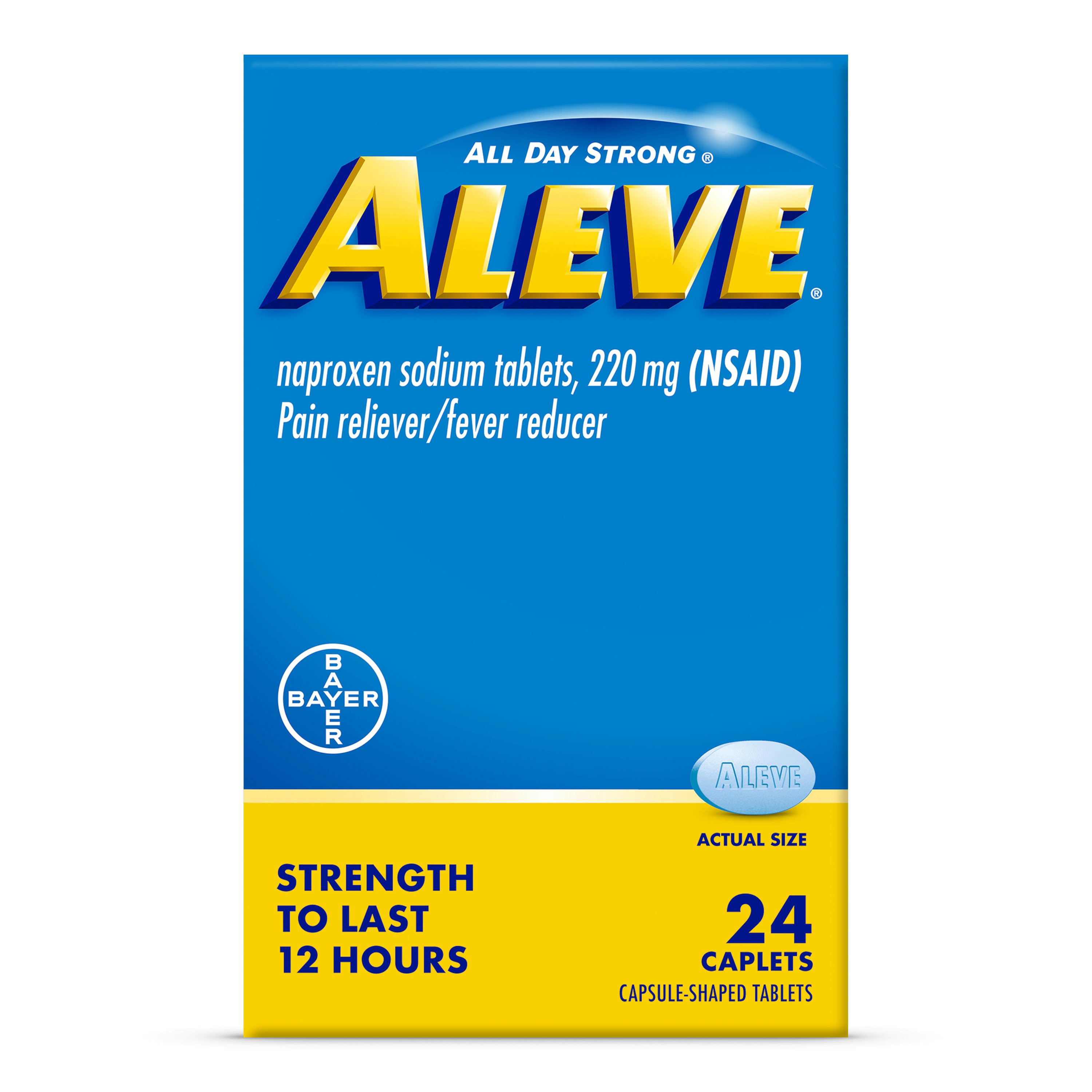 Aleve Pain & Fever Relief Naproxen 220 mg Tablets, 24 ct