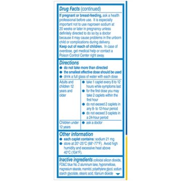 Aleve Pain & Fever Relief Naproxen 220 mg Tablets