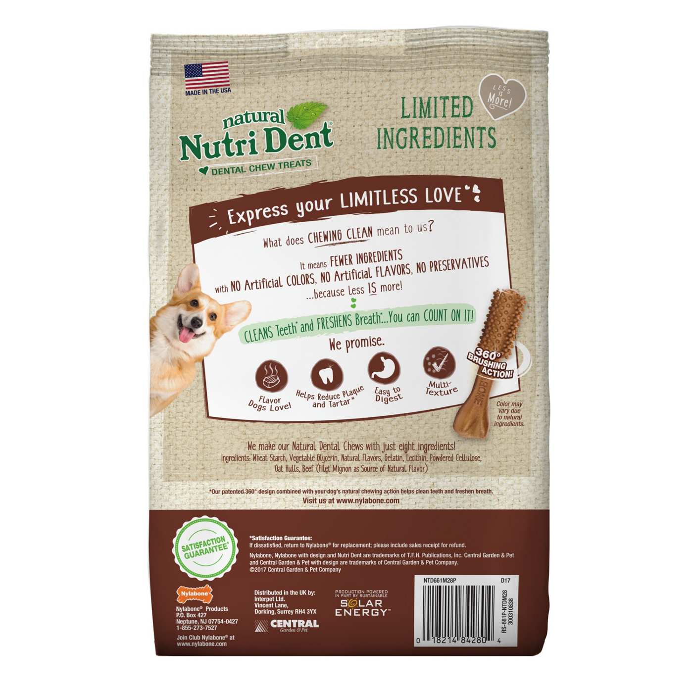 Nylabone Nutri-Dent Filet Mignon Flavor Small Dental Dog Treats; image 2 of 2