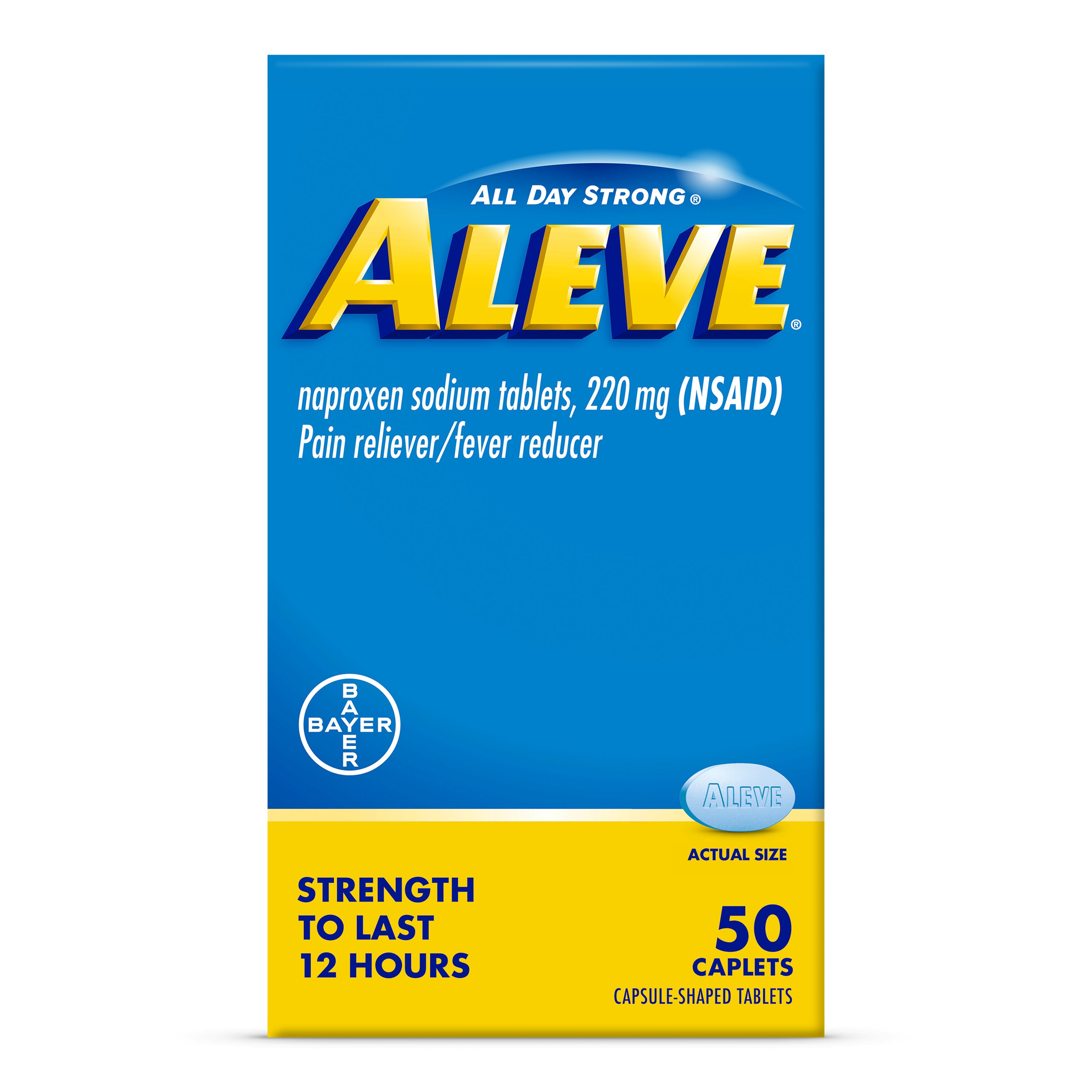 Aleve Pain Reliever/Fever Reducer Naproxen 220mg Caplets - Shop Pain ...