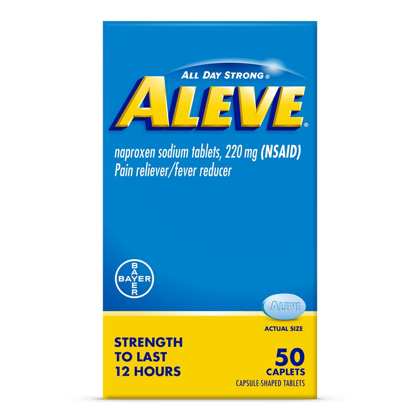 Aleve Pain Reliever/Fever Reducer Naproxen 220mg Caplets; image 1 of 2