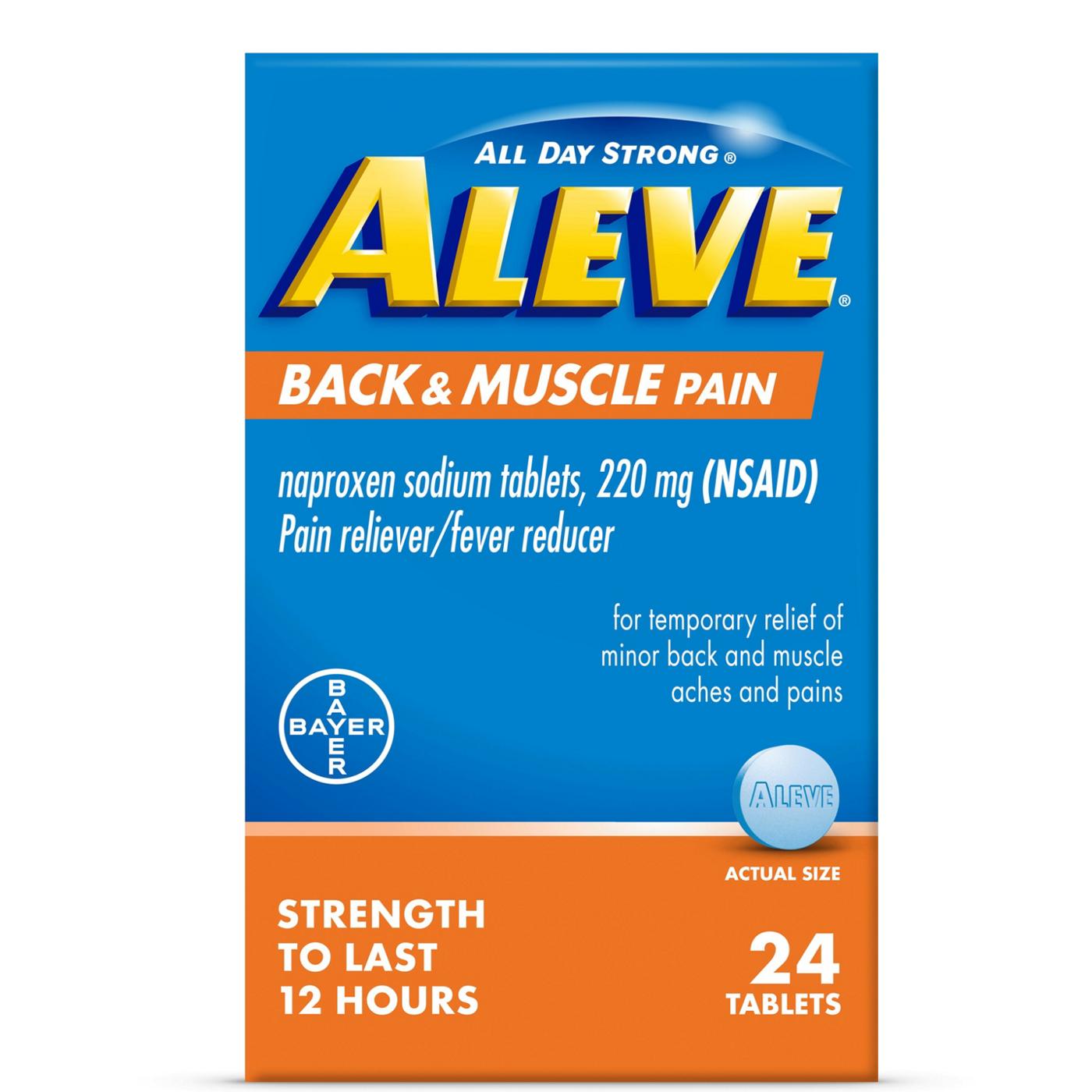 Aleve Back & Muscle Pain Naproxen 220mg Tablets; image 1 of 6