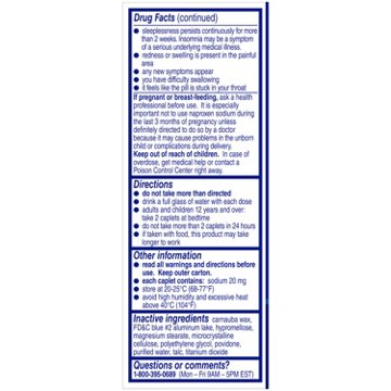 Aleve PM Pain Reliever Nighttime Sleep-Aid 220mg Caplets
