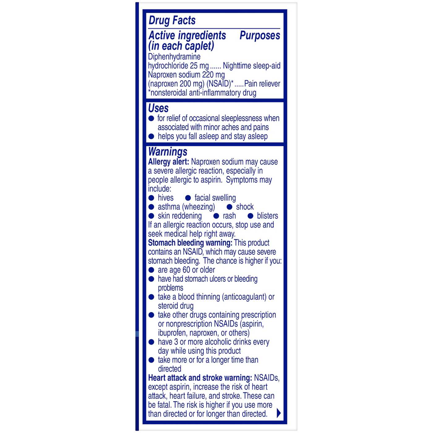 Aleve PM Pain Reliever Nighttime Sleep-Aid 220mg Caplets; image 3 of 6