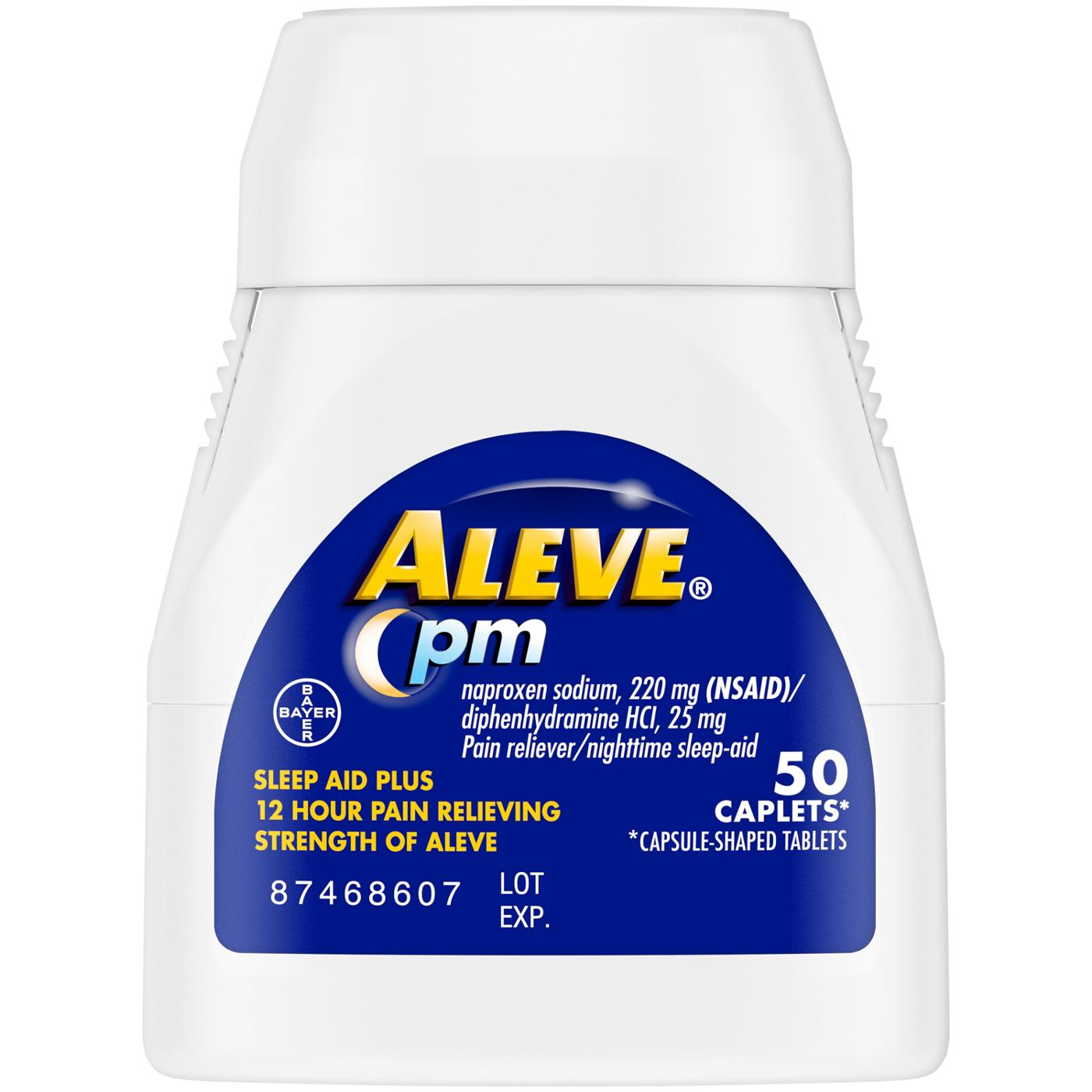 Aleve PM Pain Reliever Nighttime Sleep-Aid 220mg Caplets; image 4 of 6