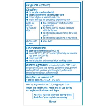 Aleve Liquid Gels Naproxen 220mg Capsules