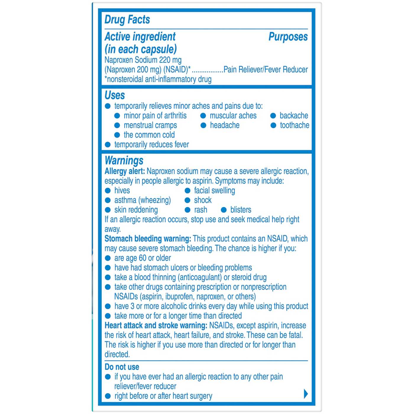 Aleve Liquid Gels Naproxen 220mg Capsules; image 7 of 7