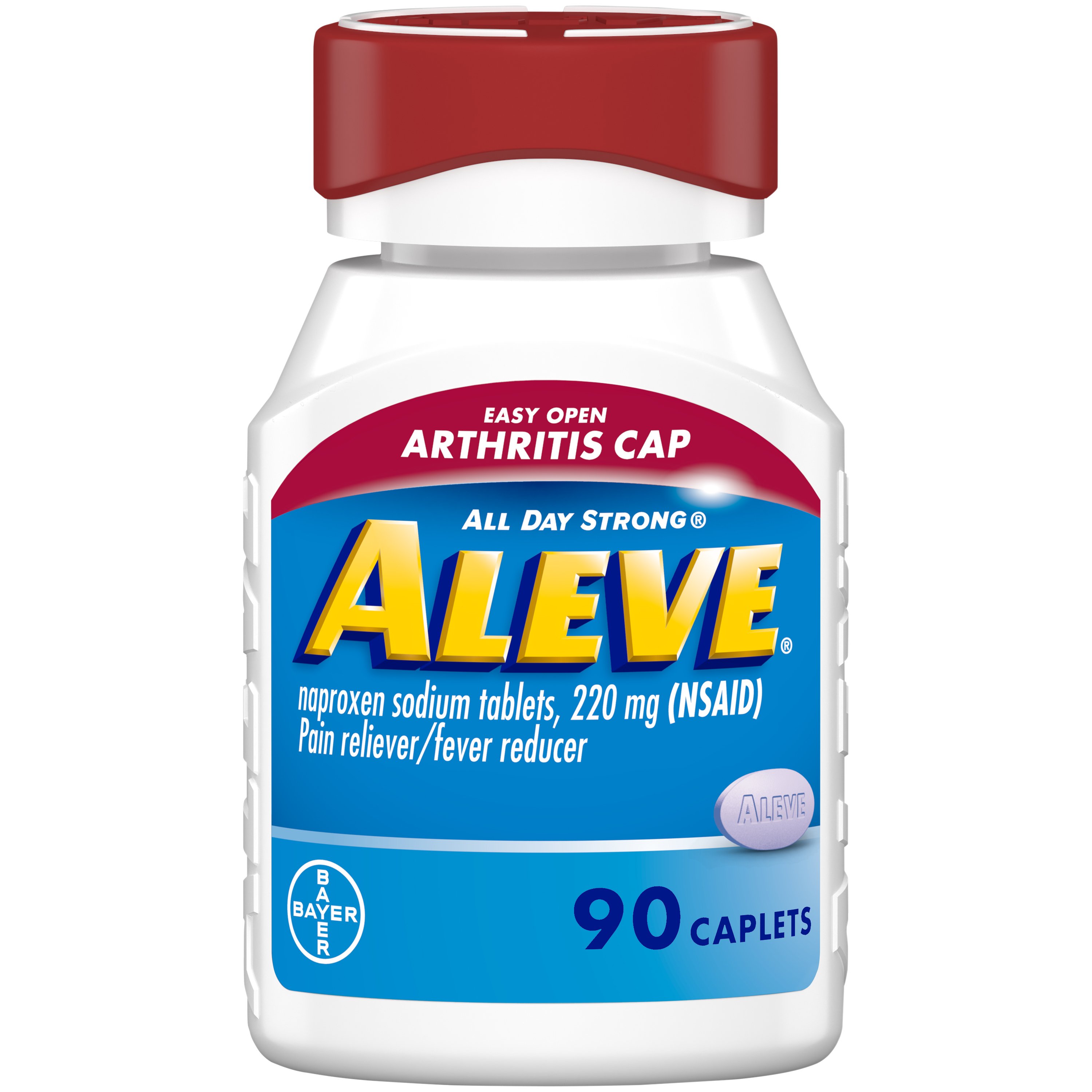Aleve Pain Reliever Caplets - Easy Open Arthritis Cap , 90 ct