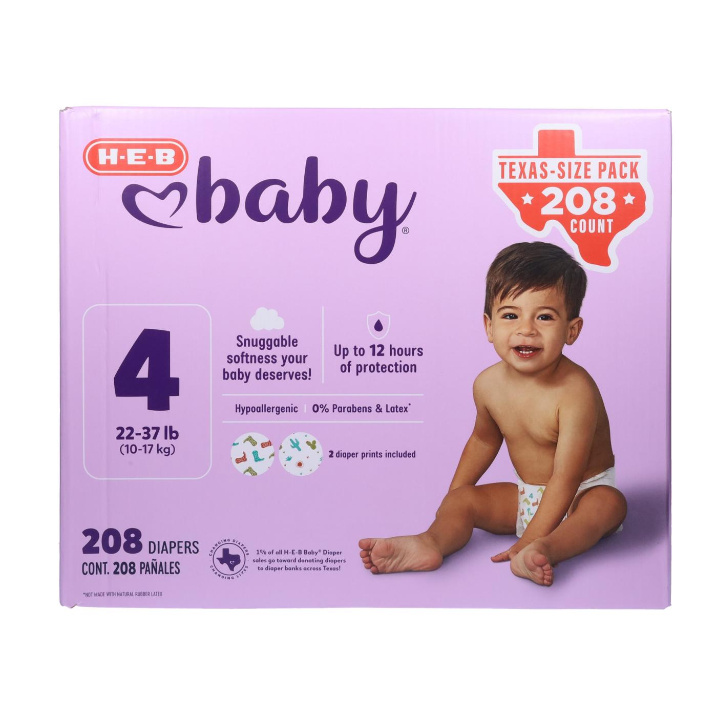 H-E-B Baby Texas-Size Pack Diapers - Size 4 - Shop Diapers at H-E-B