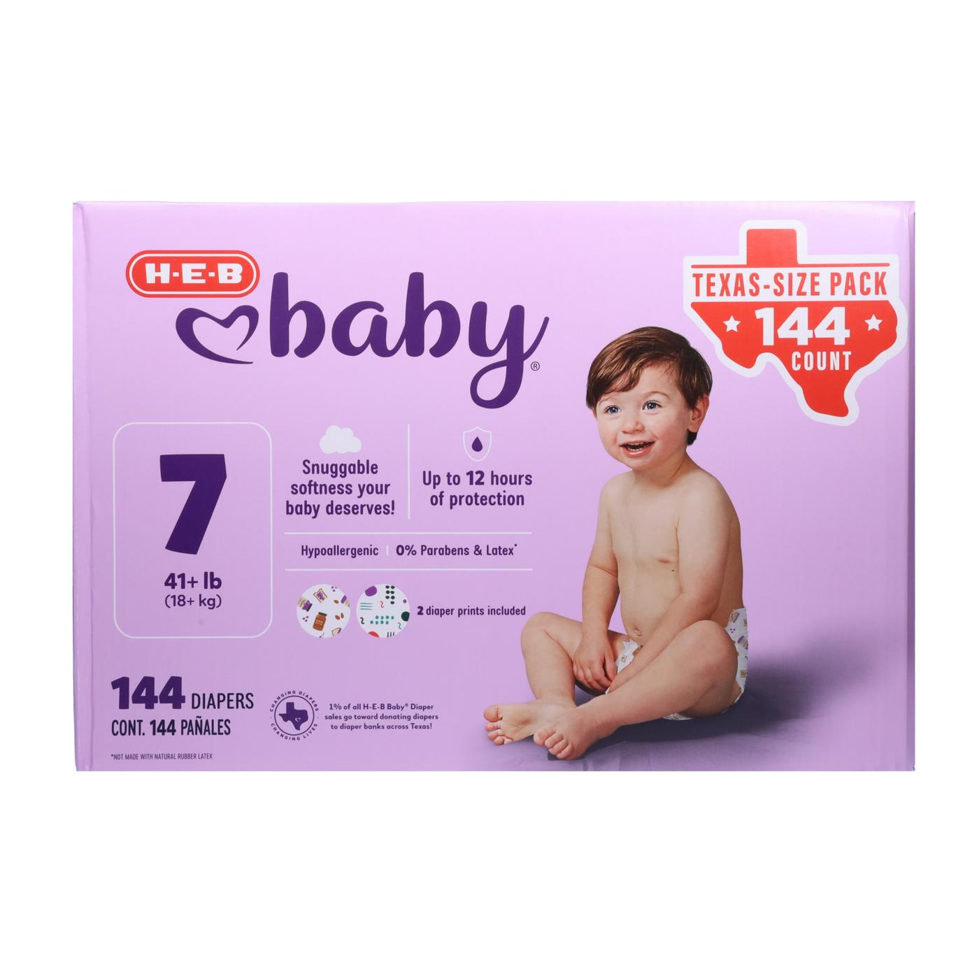 H-E-B Baby Texas-Size Pack Diapers - Size 7 - Shop Diapers at H-E-B