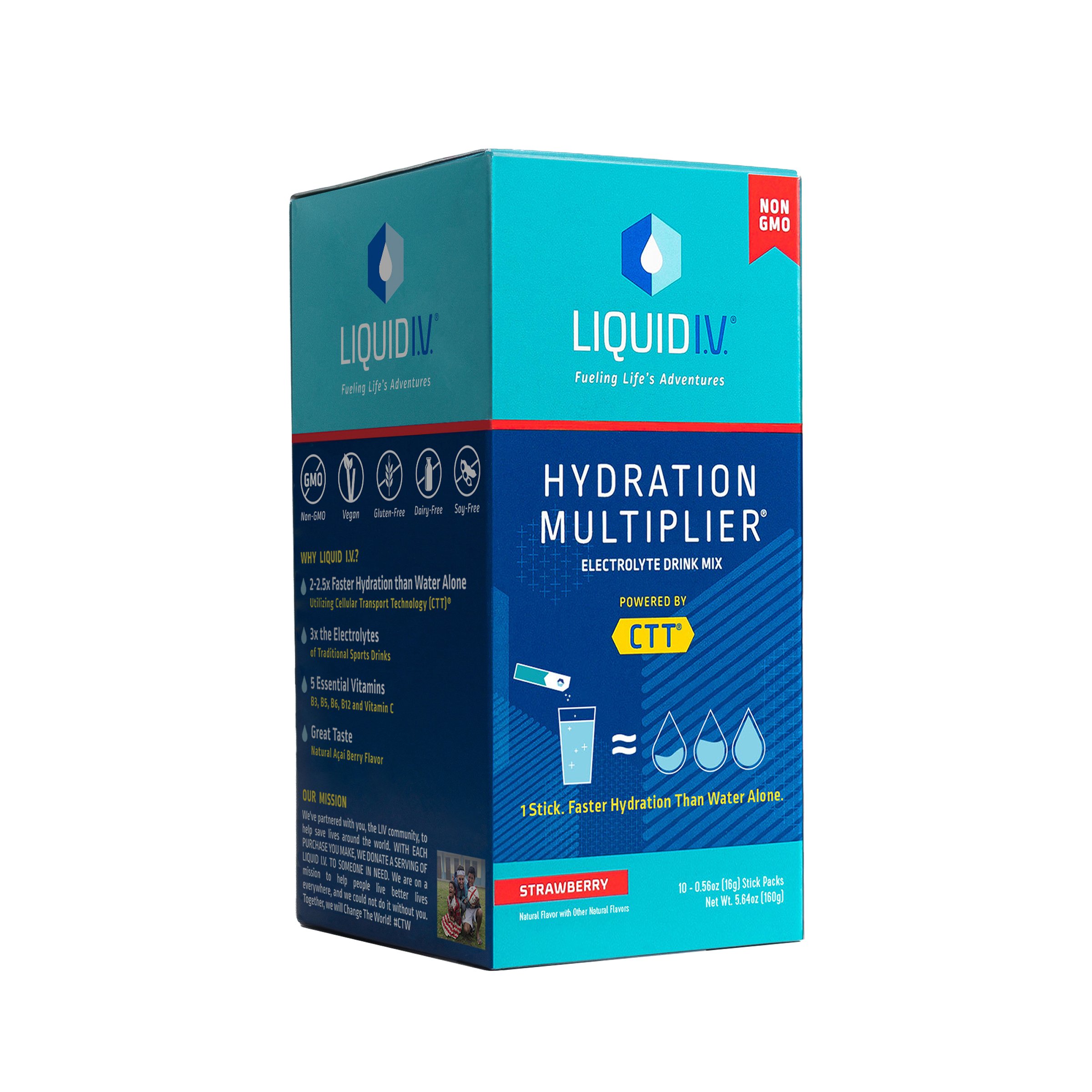 Liquid I.V. Hydration Multiplier Electrolyte Powder Packet Drink Mix,  Strawberry, 6 Ct