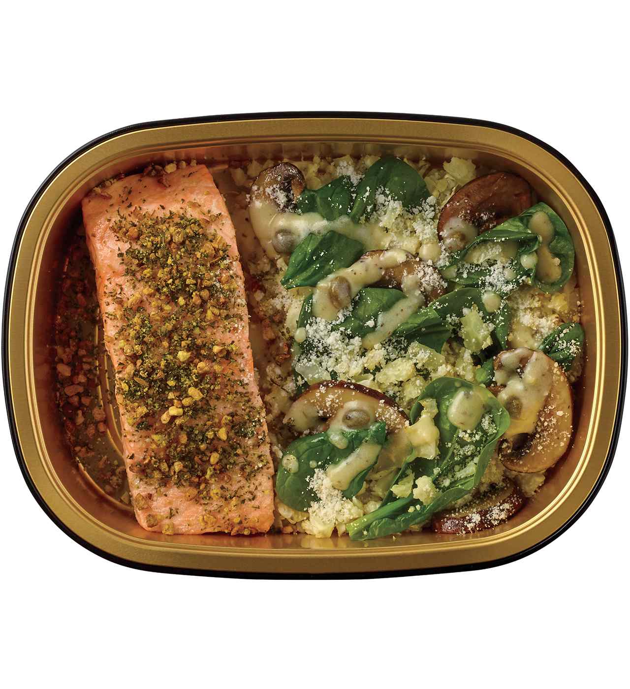 Meal Simple by H-E-B Salmon, Lemon Caper Riced Cauliflower, Mushrooms & Spinach; image 1 of 3