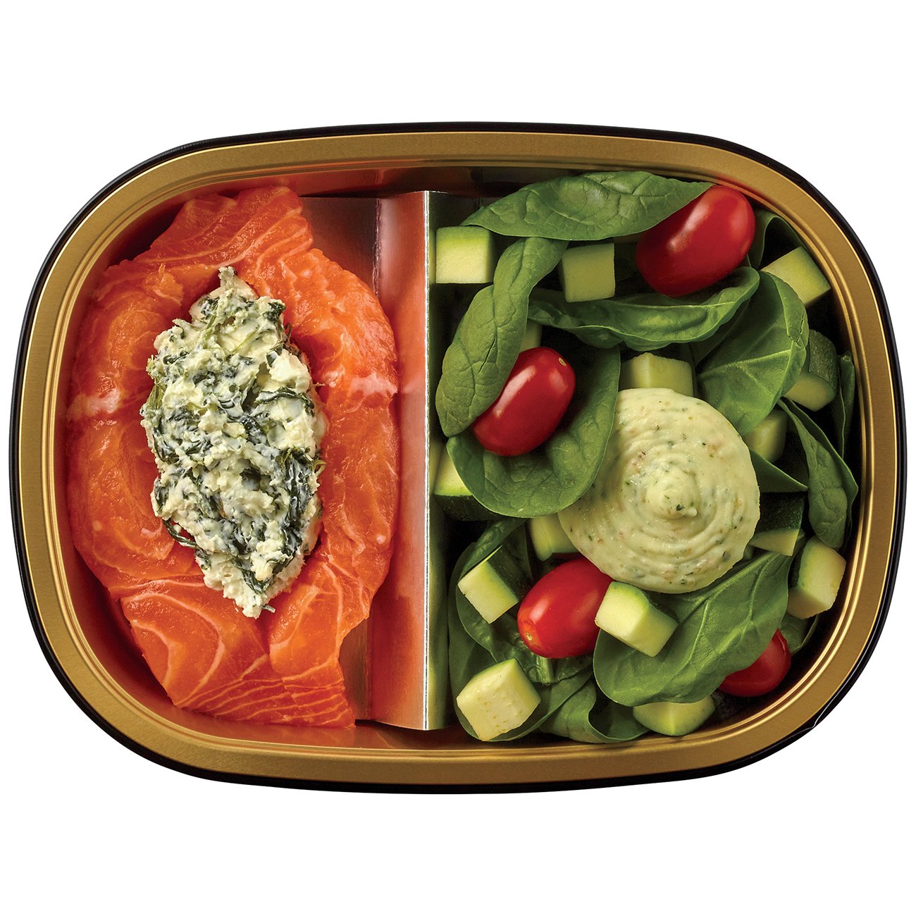 Meal Simple By H-E-B Spinach & Parmesan-Stuffed Salmon, Zucchini ...