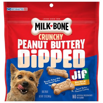 MilkBone Dipped Peanut Butter Dog Biscuits, 12 oz