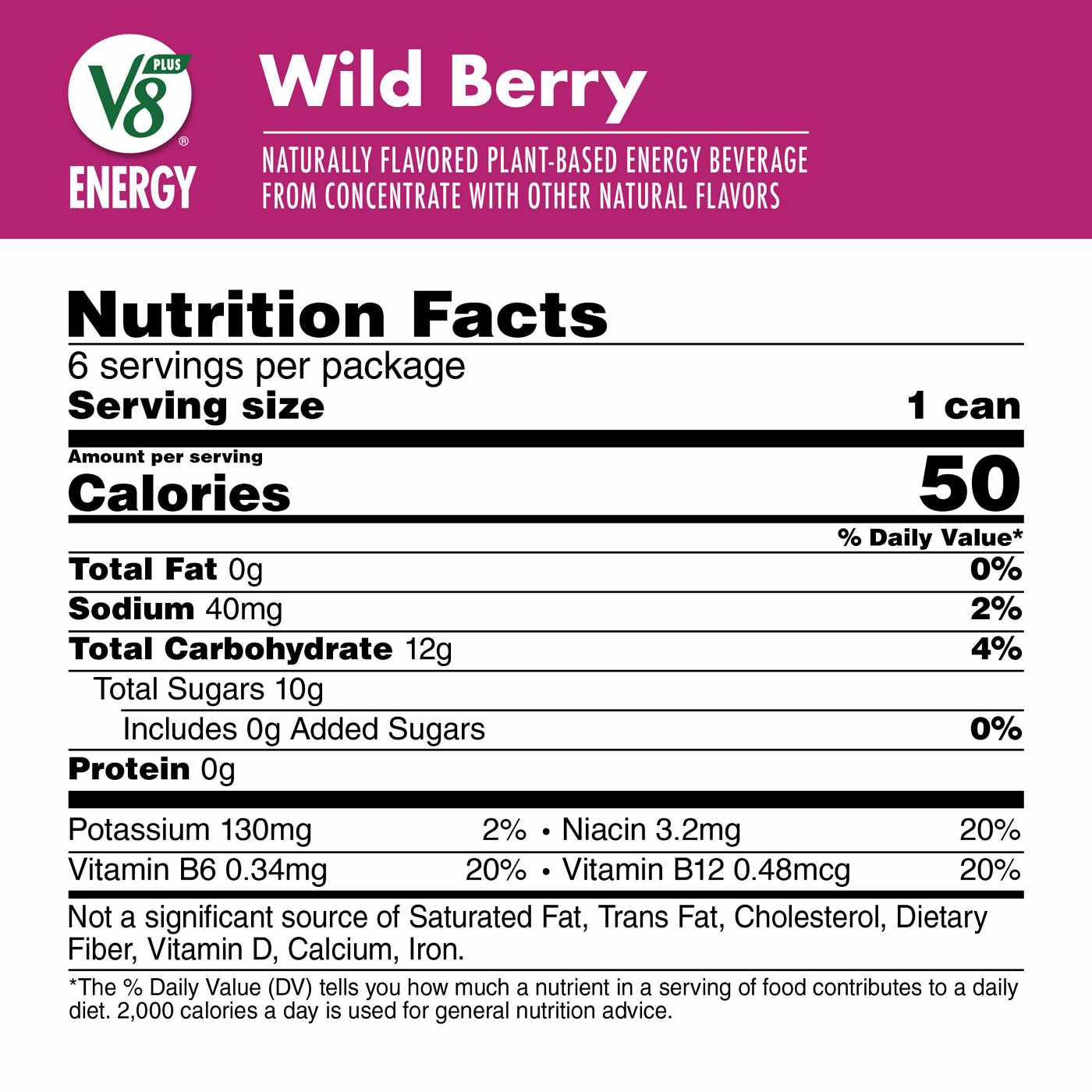 V8 +Energy Wild Berry Juice Energy Drink; image 2 of 6