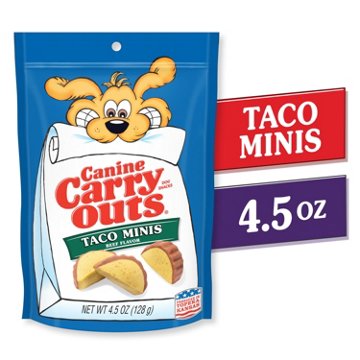 Canine Carry Outs Beef Taco Minis, 4.5 oz