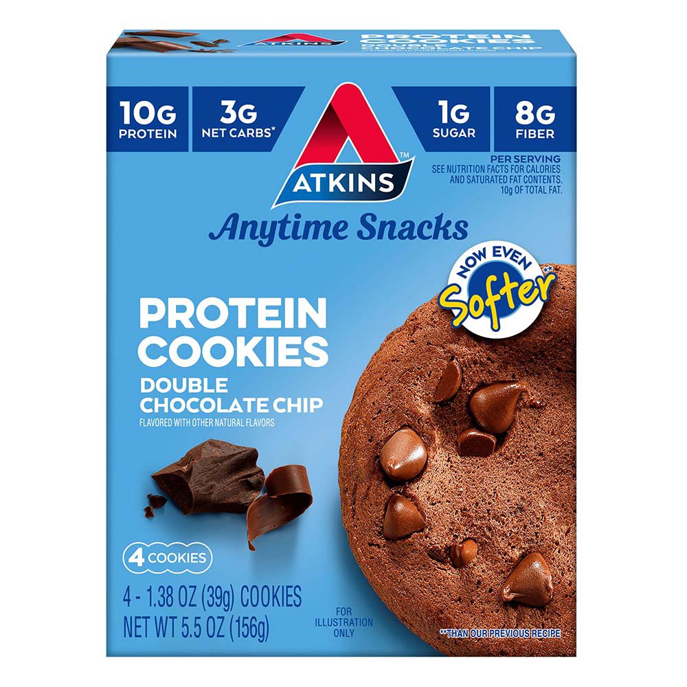 Atkins Protein Cookies Double Chocolate Chip Shop Diet & Fitness at