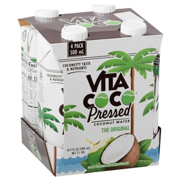 Vita Coco Pressed Original Coconut Water 16.9 oz Bottles, 4 pk