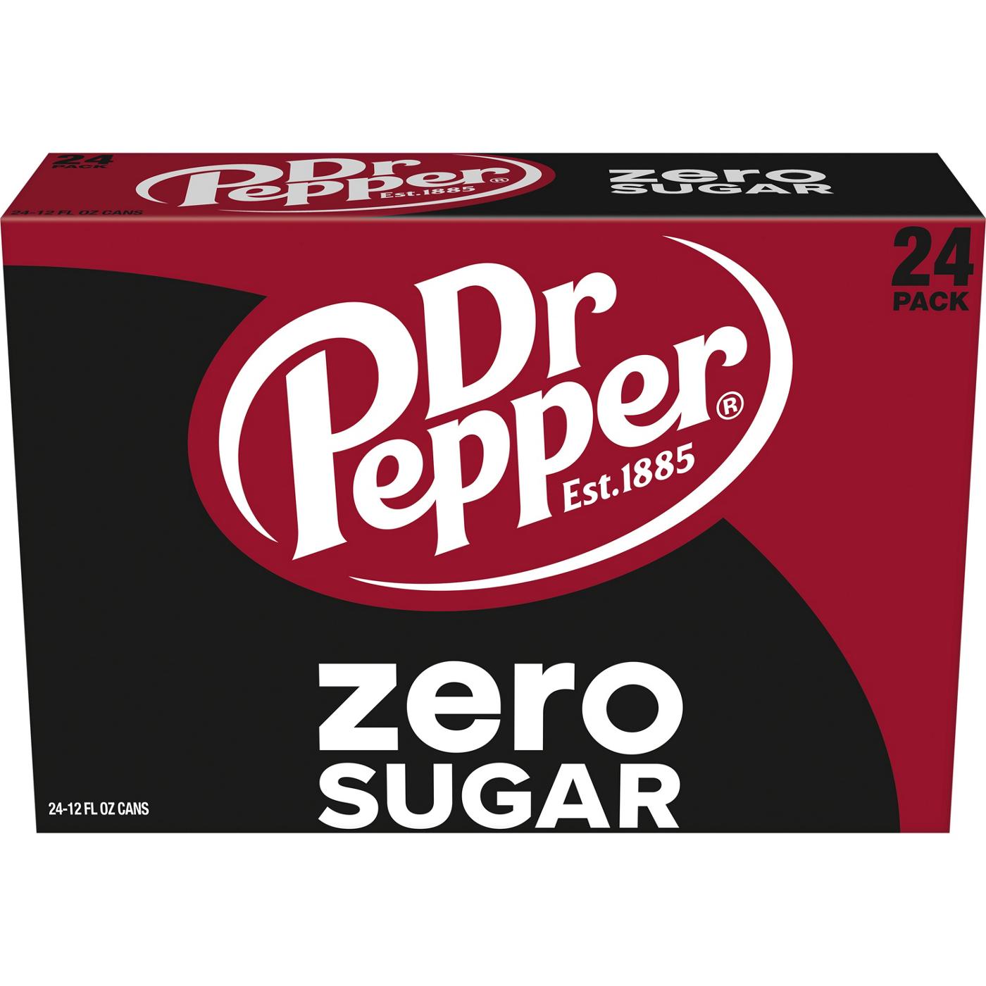 Dr Pepper Zero Sugar Soda 12 oz Cans; image 1 of 7