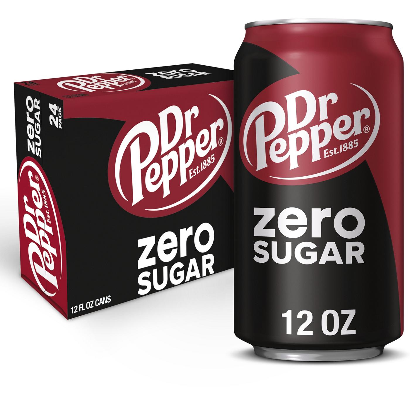 Dr Pepper Zero Sugar Soda 12 oz Cans; image 4 of 7