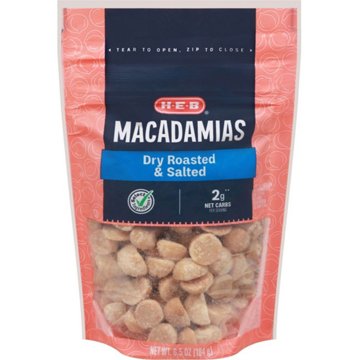 H-E-B Salted Dry Roasted Macadamia Nuts, 6.5 oz