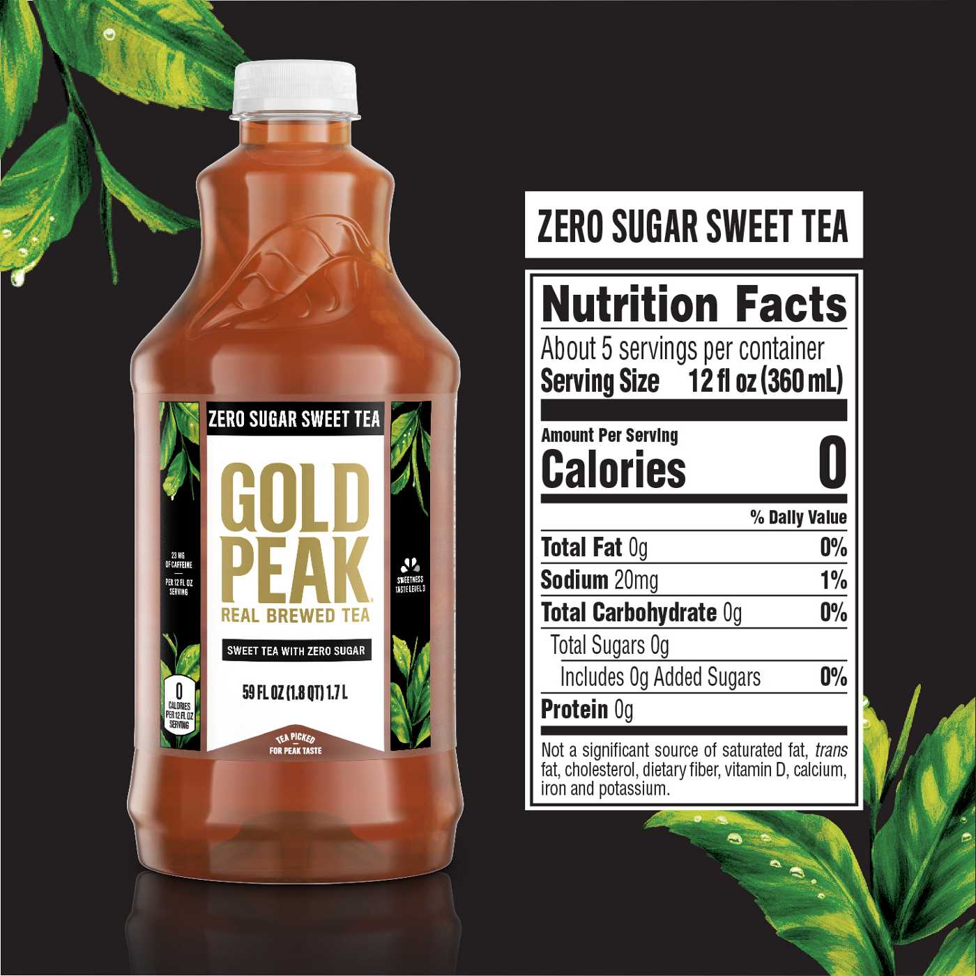Gold peak Gold Peak Zero Sugar Sweet Tea Bottle; image 2 of 4