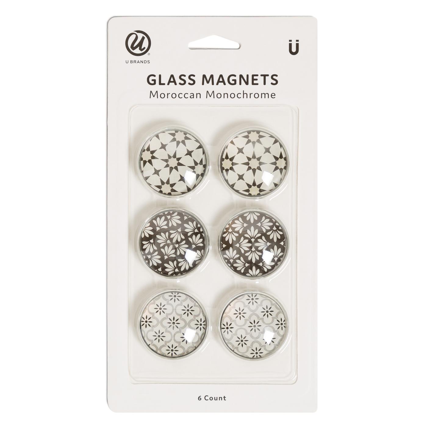 U Brands Moroccan Monochrome Round Glass Magnets; image 1 of 2