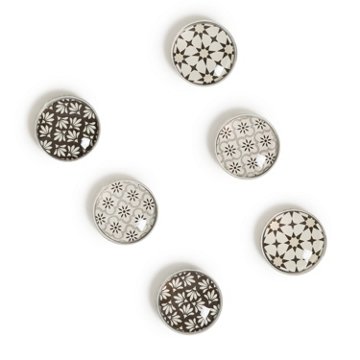 U Brands Glass Magnets - Moroccan Monochrome, 6 ct