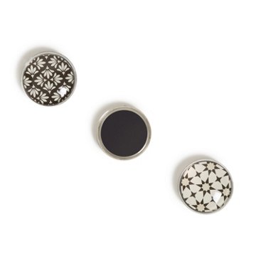 U Brands Glass Magnets - Moroccan Monochrome, 6 ct