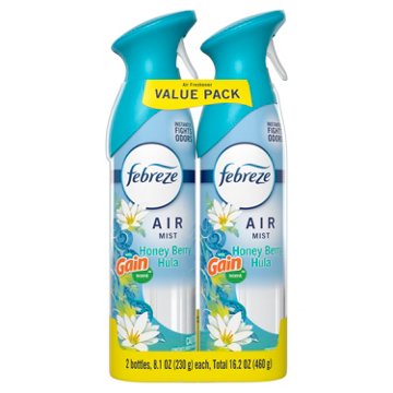 FEBREZE Air Mist Freshener Odor Fighting Room Spray Value Pack - Gain Honey Berry Hula Scent