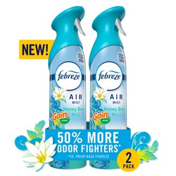 FEBREZE Air Mist Freshener Odor Fighting Room Spray Value Pack - Gain Honey Berry Hula Scent