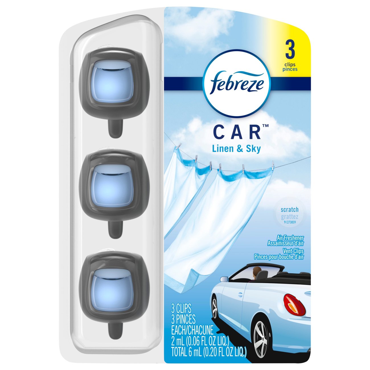 Febreze Car Linen & Sky Air Freshener Vent Clips - Shop Air Fresheners at  H-E-B
