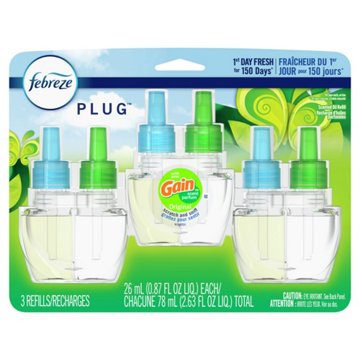 Febreze Plug Gain Original Scent Starter Kit, 3 ct