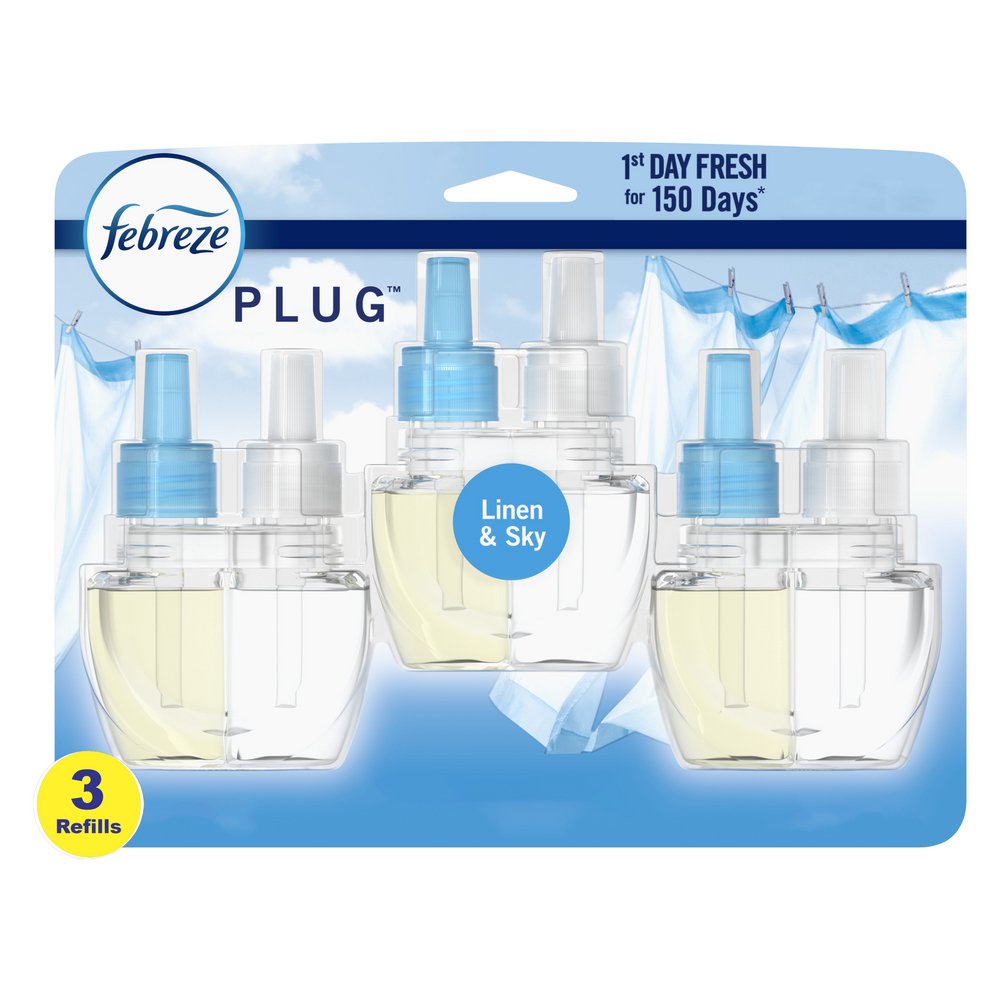 Febreze Plug In Air Freshener, Odor-Fighting Scented Oil Refill, Linen & Sky Scent - Thumbnail 2
